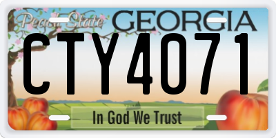 GA license plate CTY4071