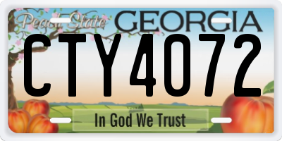 GA license plate CTY4072