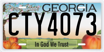 GA license plate CTY4073