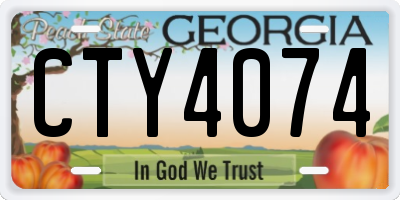 GA license plate CTY4074