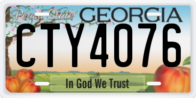 GA license plate CTY4076