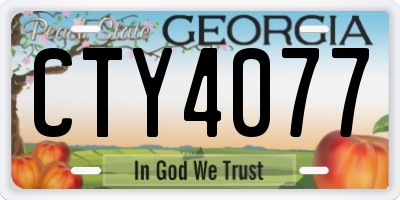 GA license plate CTY4077