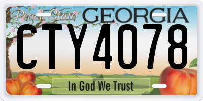 GA license plate CTY4078