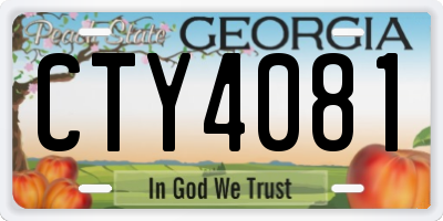 GA license plate CTY4081