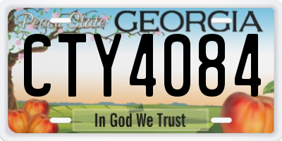 GA license plate CTY4084