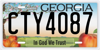 GA license plate CTY4087