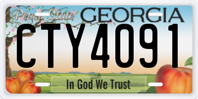 GA license plate CTY4091