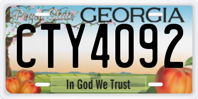 GA license plate CTY4092