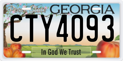 GA license plate CTY4093