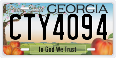 GA license plate CTY4094