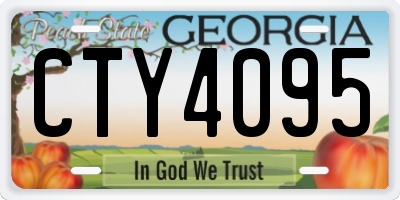 GA license plate CTY4095