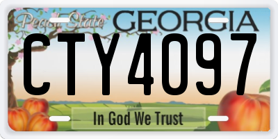 GA license plate CTY4097