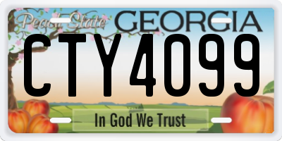 GA license plate CTY4099