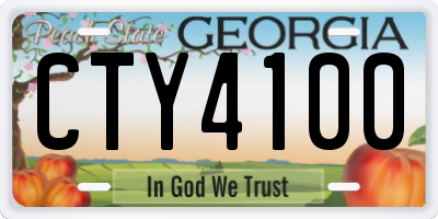 GA license plate CTY4100