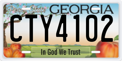 GA license plate CTY4102