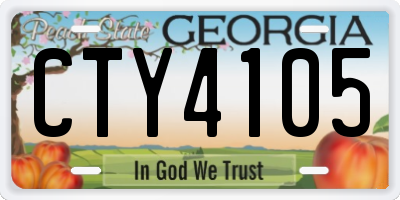GA license plate CTY4105