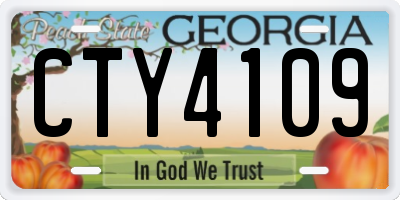 GA license plate CTY4109
