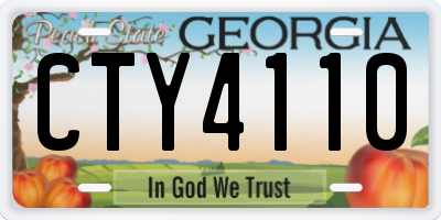 GA license plate CTY4110