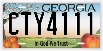 GA license plate CTY4111