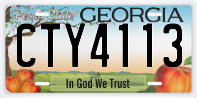 GA license plate CTY4113