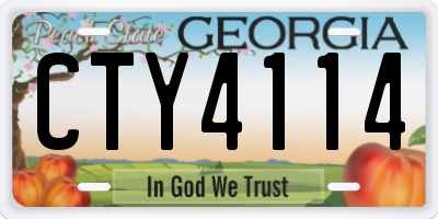 GA license plate CTY4114