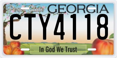 GA license plate CTY4118
