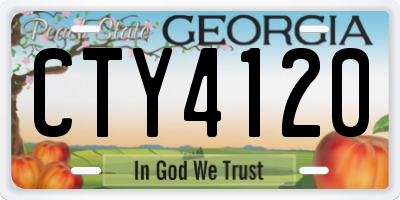 GA license plate CTY4120