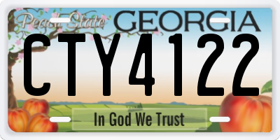 GA license plate CTY4122