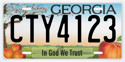 GA license plate CTY4123