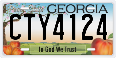 GA license plate CTY4124