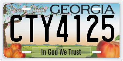 GA license plate CTY4125