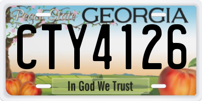 GA license plate CTY4126