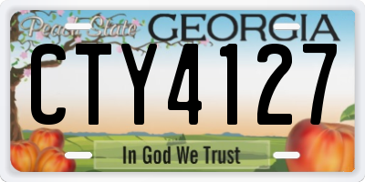 GA license plate CTY4127