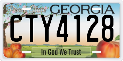 GA license plate CTY4128