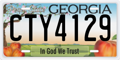 GA license plate CTY4129