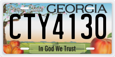 GA license plate CTY4130
