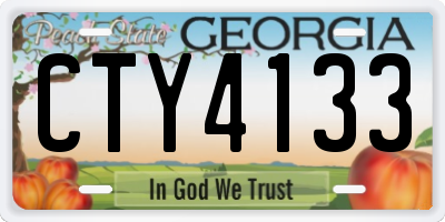 GA license plate CTY4133