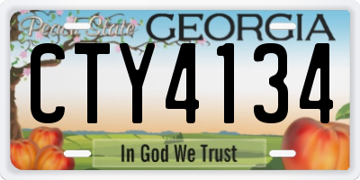 GA license plate CTY4134