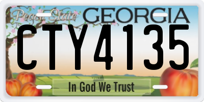 GA license plate CTY4135