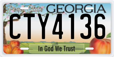 GA license plate CTY4136