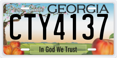 GA license plate CTY4137