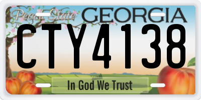 GA license plate CTY4138