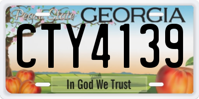 GA license plate CTY4139