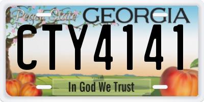 GA license plate CTY4141