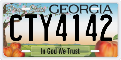 GA license plate CTY4142