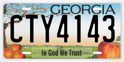 GA license plate CTY4143