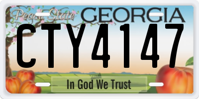 GA license plate CTY4147