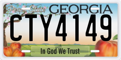 GA license plate CTY4149