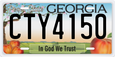 GA license plate CTY4150