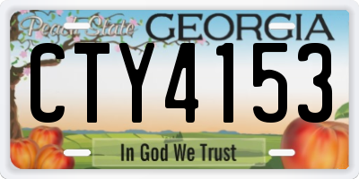 GA license plate CTY4153